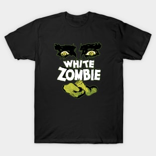 Pop White Retro Vintage Horror Movie. T-Shirt